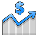 Generic graph with dollar sign on top to represent sales